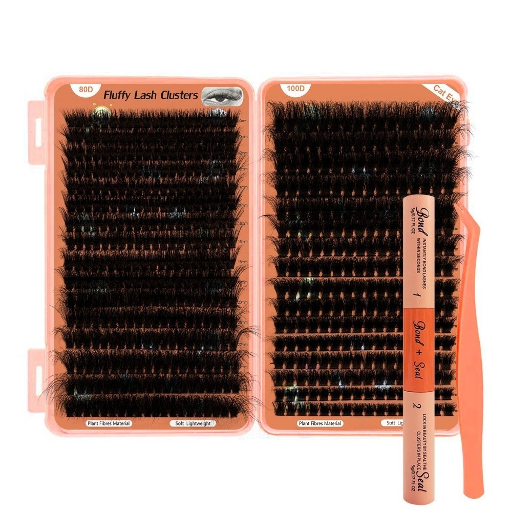 Mega Volume Lash - 長持ちするDカールつけまつげ メガボリューム 10-24mmミックスレングス ラッシュクラスター アイメイクツール メイクアップ強化