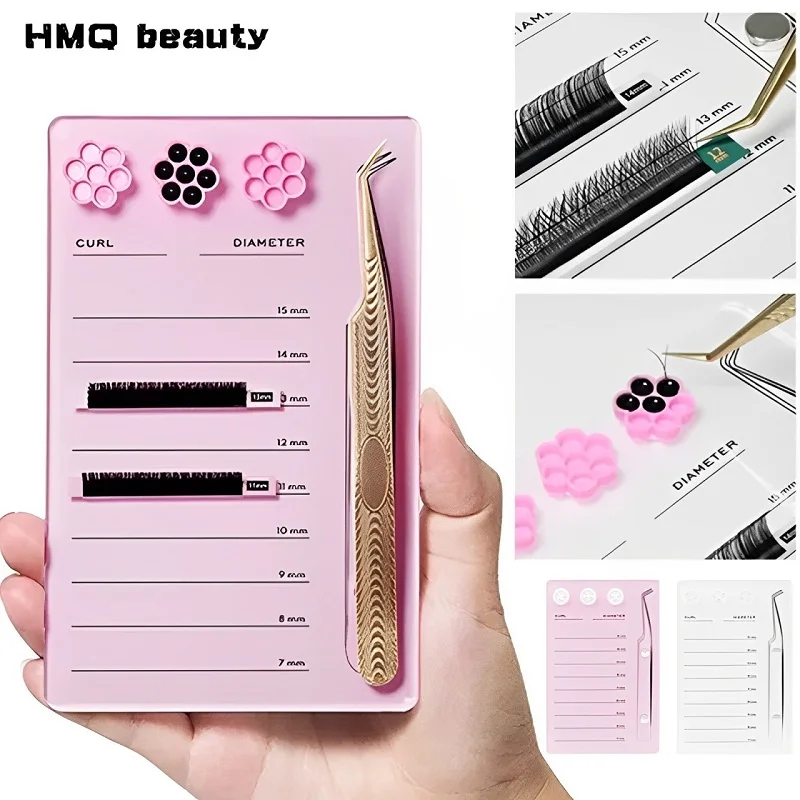 Eyelash Extension Menu - まつげエクステンションスケールホルダー磁気アクリルラッシュボード接着剤パレットカップクリーン衛生つけまつげパッドまつげメイクツール