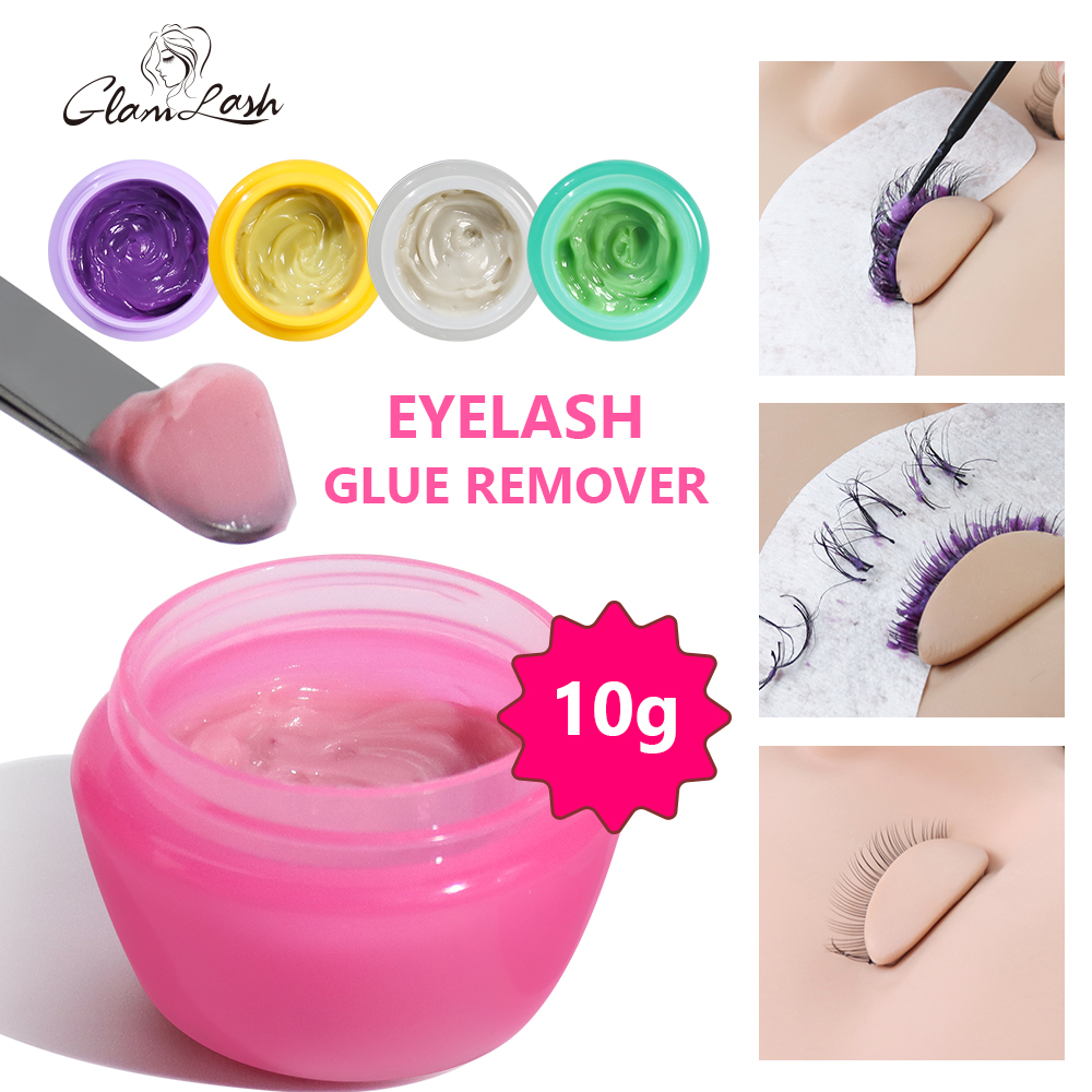 Eyelash Extension Gel Remover - GLAMLASH 10 グラムまつげ接着剤リムーバーフルーツフレーバーリムーバークリームまつげエクステンション用香り臭いリムーバーメイクアップツール