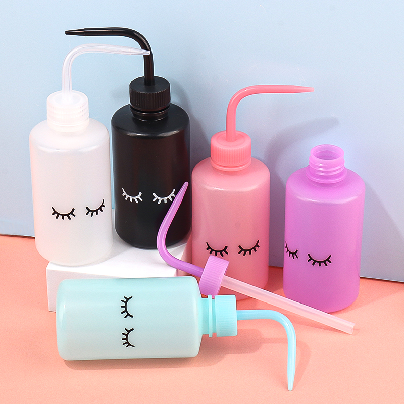 Eyelash Extension Salon - まつげエクステ用カーブノズルウォッシュボトル、多色プラスチック製スクイーズフラッシュボトル、まつげ洗浄リンスボトル（美容サロン用）