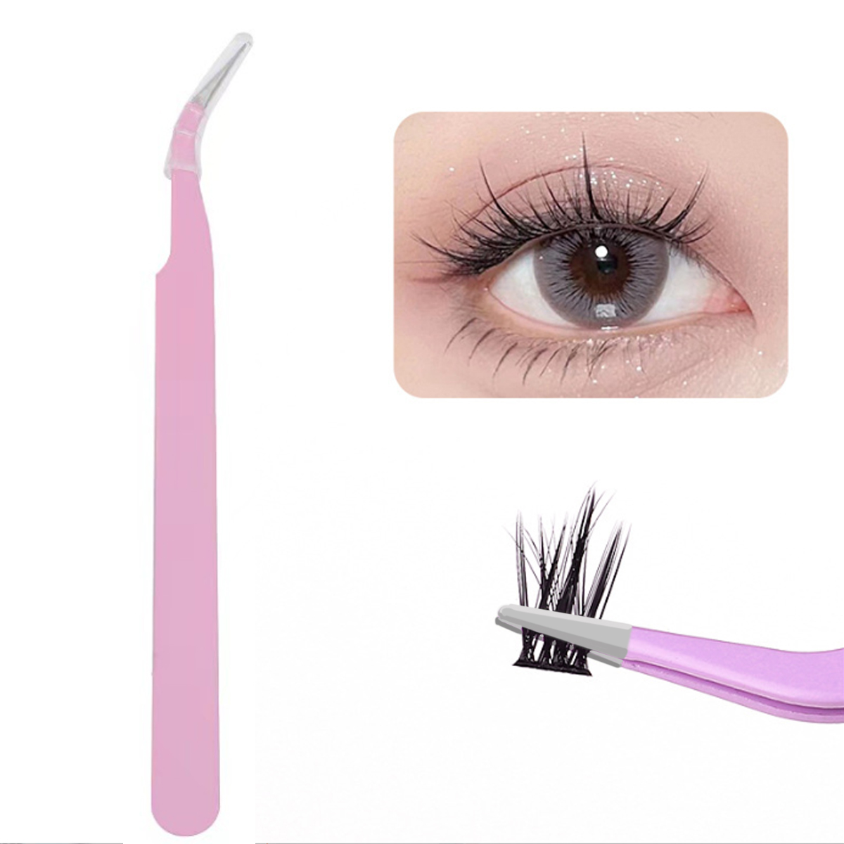 Eyelash Extension Process - 精密つけまつげピンセット細い先端湾曲ピンセットプロセス電子溶接まつげエクステンション研究室作業用