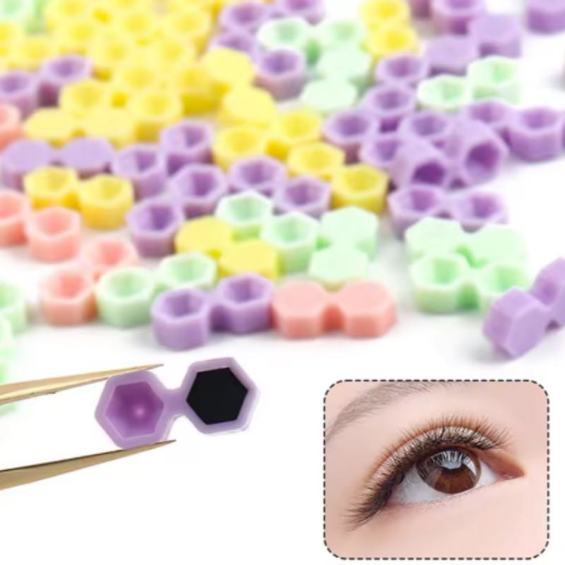 Eyelash Extension Salon - まつげグルーカップ デュアルホール コーン型 長時間持続 まつげエクステ用品 プロ用