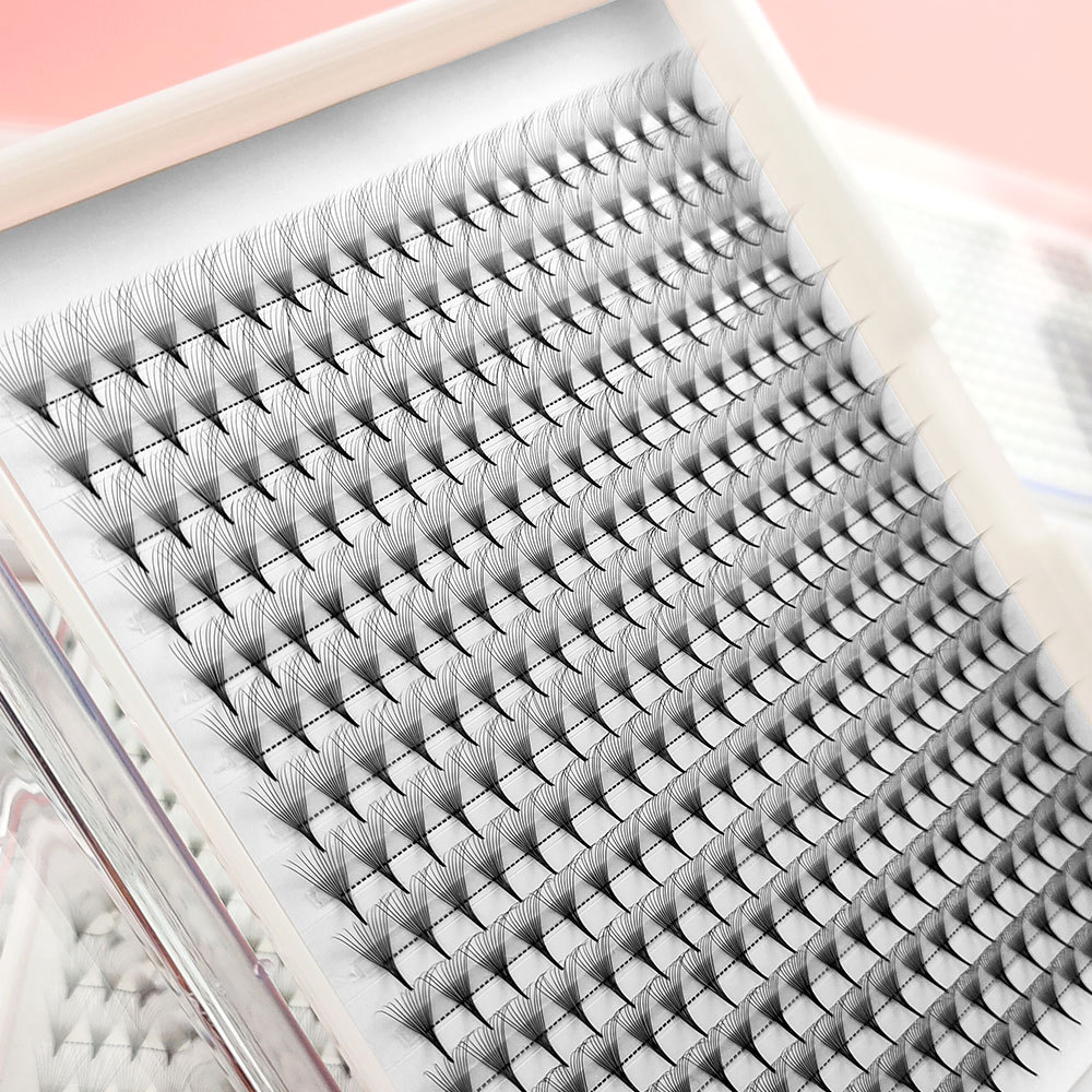 Lash Fan Volume - 7mm 4D 0.07mm ポインティベースプレメイドファンまつげ 320ファン×10トレイ ブロッサムまつげ