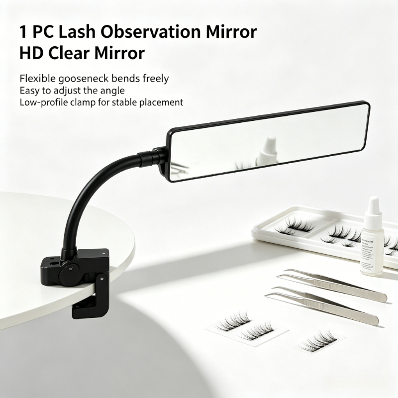 Eyelash Extension Salon - 3個入りHDまつげエクステンションミラー プロ用大型まつげチェックツール グラフティングメイクアップミラー ステンレス製 サロン用品