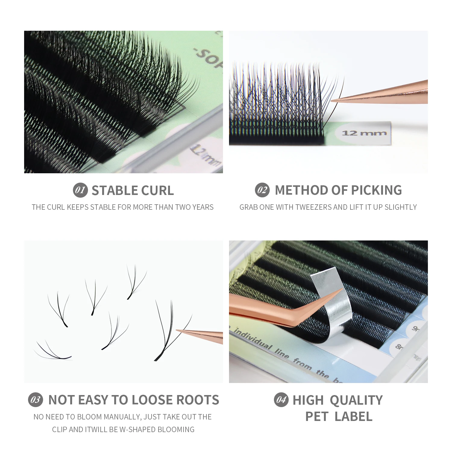 ANNAFRIS 3D W 3 コアまつげエクステンションナ - Lash Fan Volume のレビューと価格