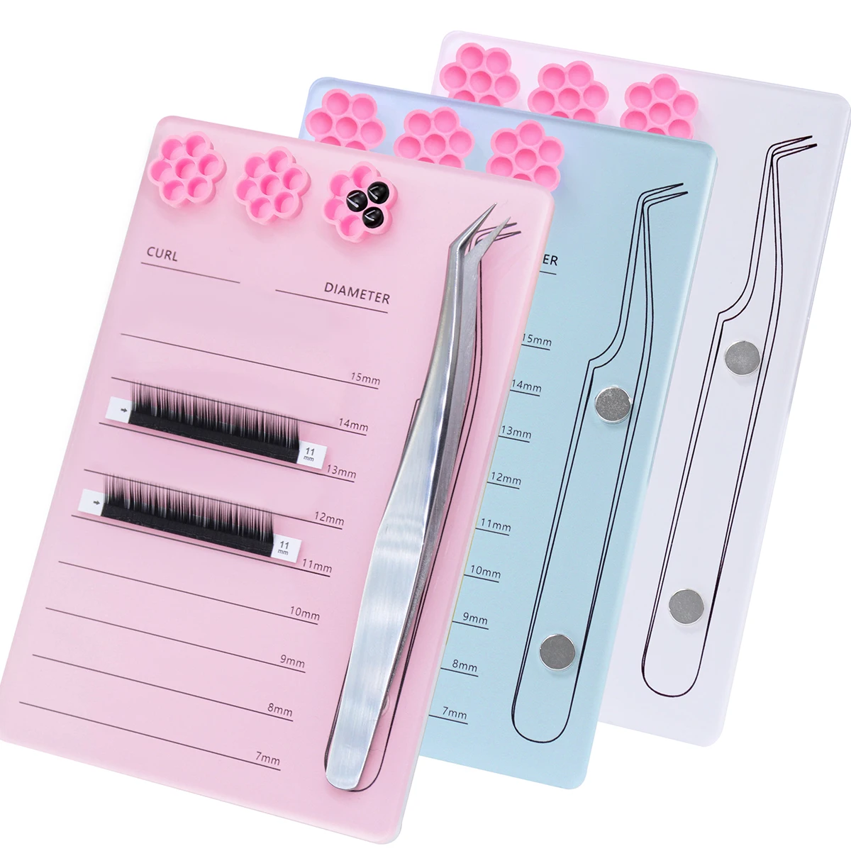 まつげエクステンション用スケールホルダー、磁石付きアクリル製 - Eyelash Extension Menu のレビューと価格