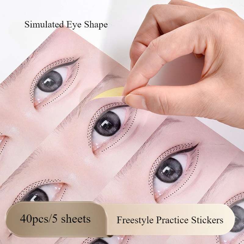 40枚/5シート まつげ練習用ステッカー、まつげトレーニング - Eyelash Extension Menu のレビューと価格