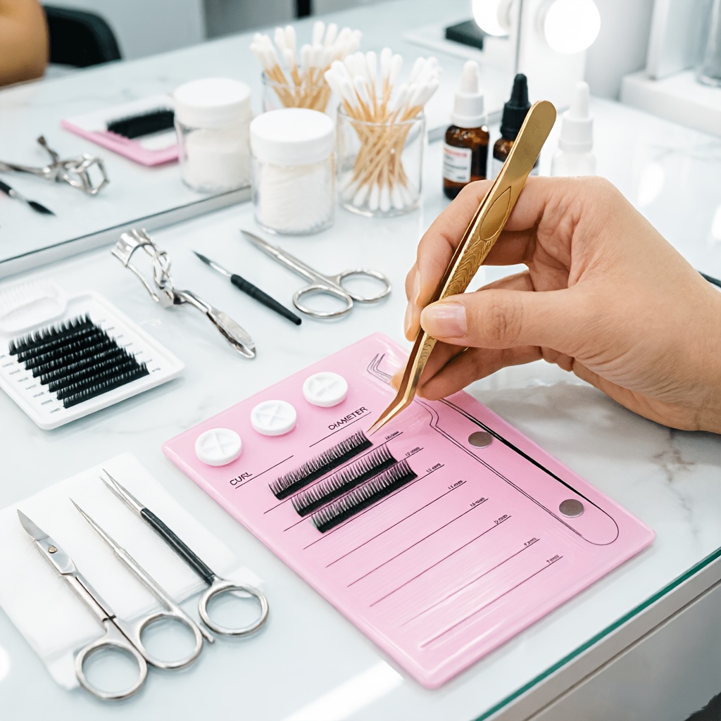 磁気アクリル製まつげエクステパレット、まつげタイルホルダー、 - Eyelash Extension Menu のレビューと価格