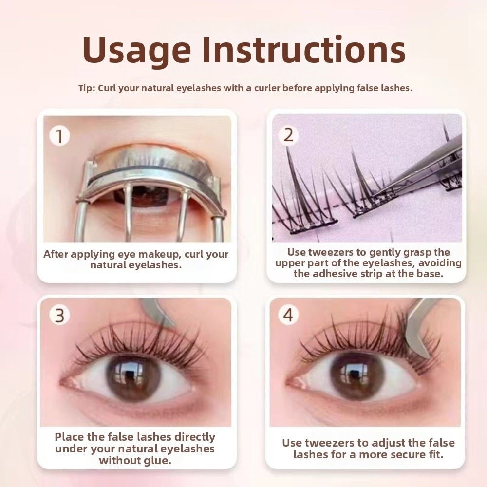 60 クラスター黒色自己粘着つけまつげ 8-12 ミリメート - Eyelash Extension No 8 のレビューと価格